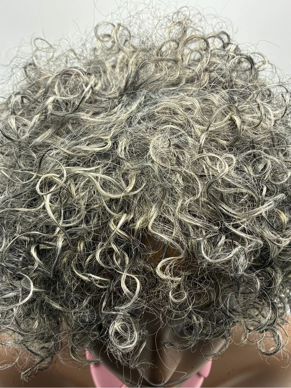 Short Curly human hair Wig in Silver Gray - Women Hair.  Human Hair